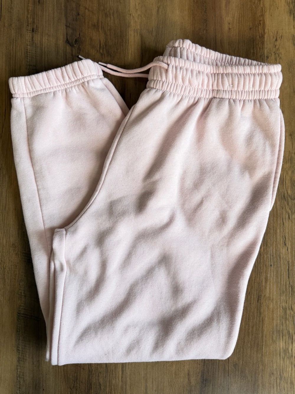 Pink Cozy Elastic-Waist Drawstring Sweatpants | Large